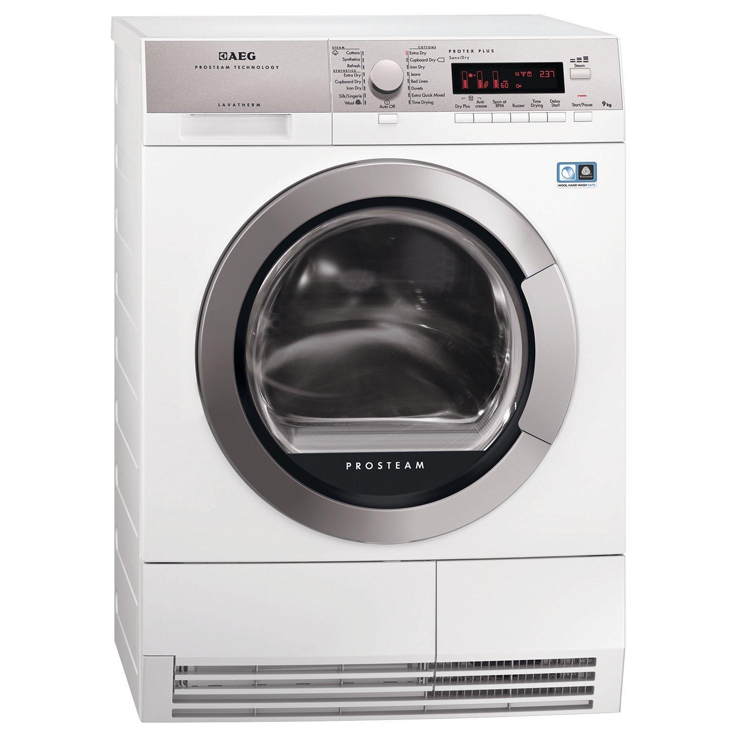 AEG T88595IS ÖKO Sensor Heat Pump Condenser Tumble Dryer, 9kg Load, A++ Energy Rating, White