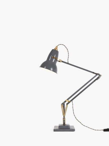 Anglepoise Original 1227 Brass Desk Lamp - view 2, Elephant Grey