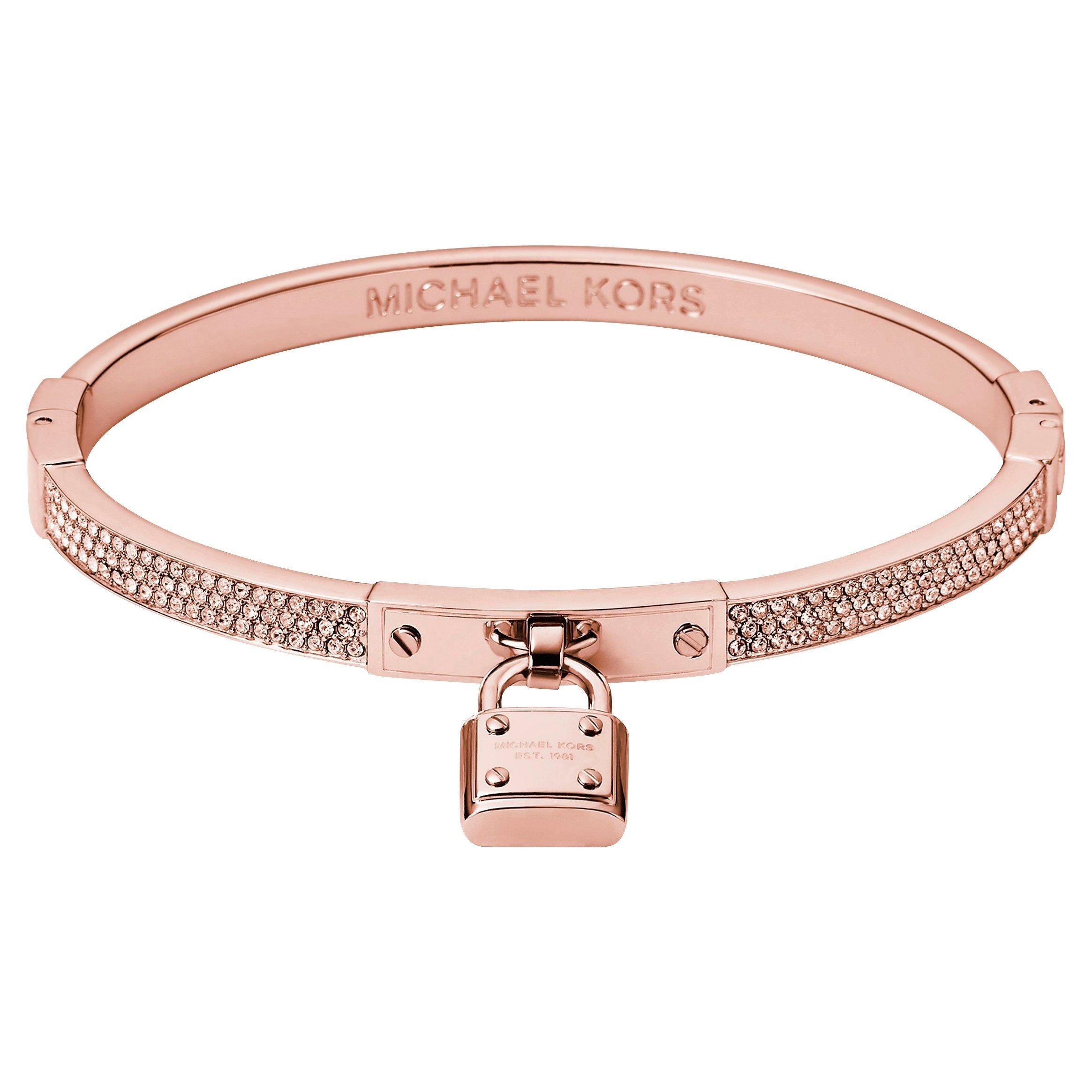 Michael Kors Pave Padlock Bangle Rose Gold