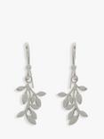 Nina B Leaves Drop Earrings, Silver