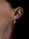Nina B Leaves Drop Earrings, Silver