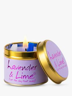 Lily-flame Lavender & Lime Scented Tin Candle, 230g, Lilac