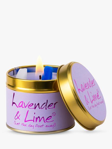 Lily-flame Lavender & Lime Scented Tin Candle, 230g, Lilac