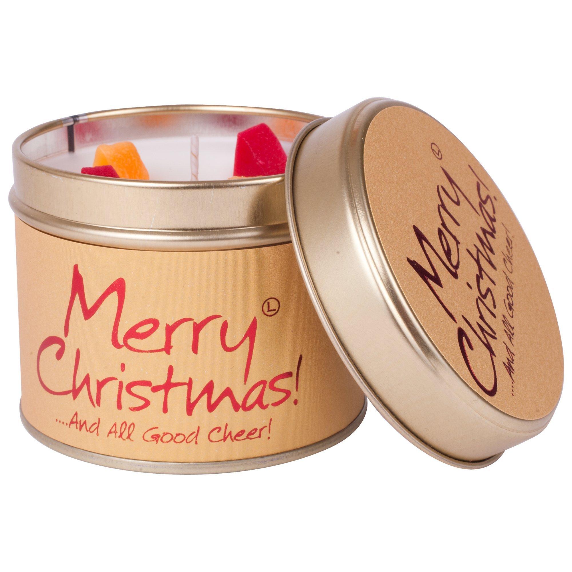Lily-Flame Merry Christmas Scented Candle Tin