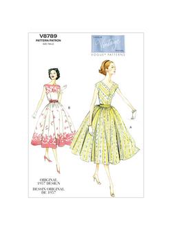 Vogue Vintage Women's Dresses Sewing Pattern, 8789, 