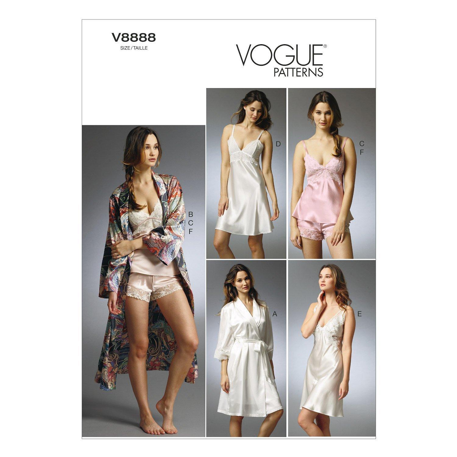 Vogue Women's Robe, Slip and Camisole Sewing Pattern, 8888