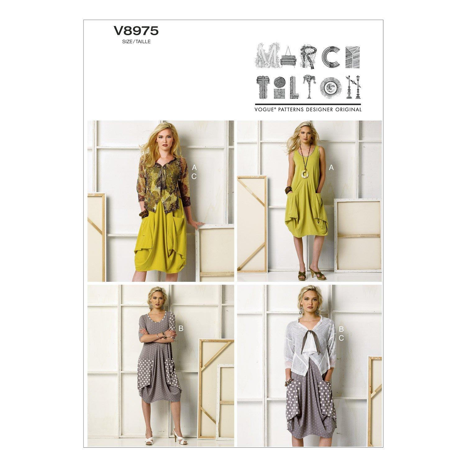 Vogue Marcy Tilton Women's Dress And Jacket Sewing Pattern, 8975