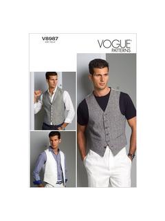 Vogue Men's Vest Sewing Pattern, 8987, MXX
