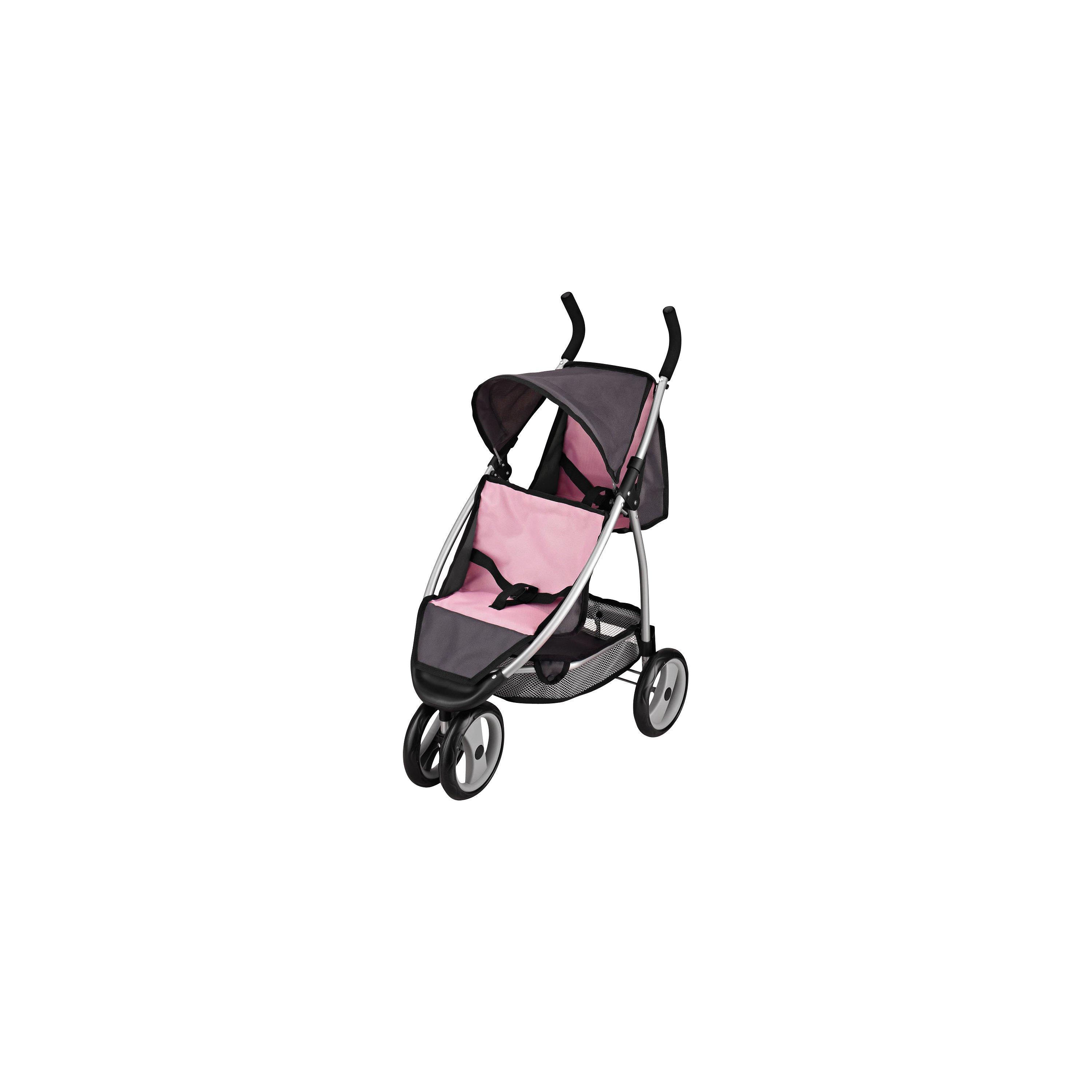 John Lewis & Partners Baby Doll Twin Pushchair, Pink/Grey