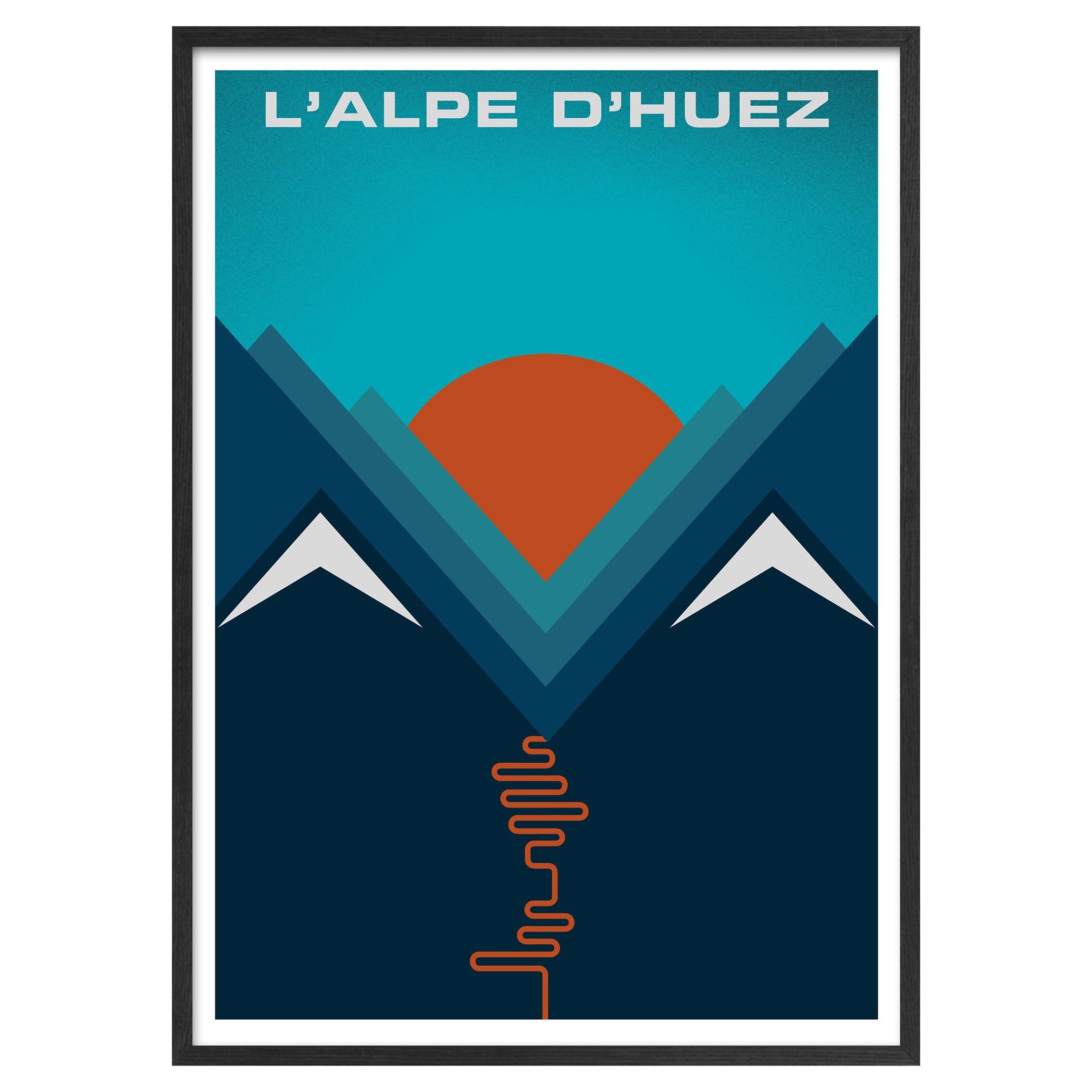 Jeremy Harnell - L’Alpe d’Huez Framed Print, 74 x 53cm
