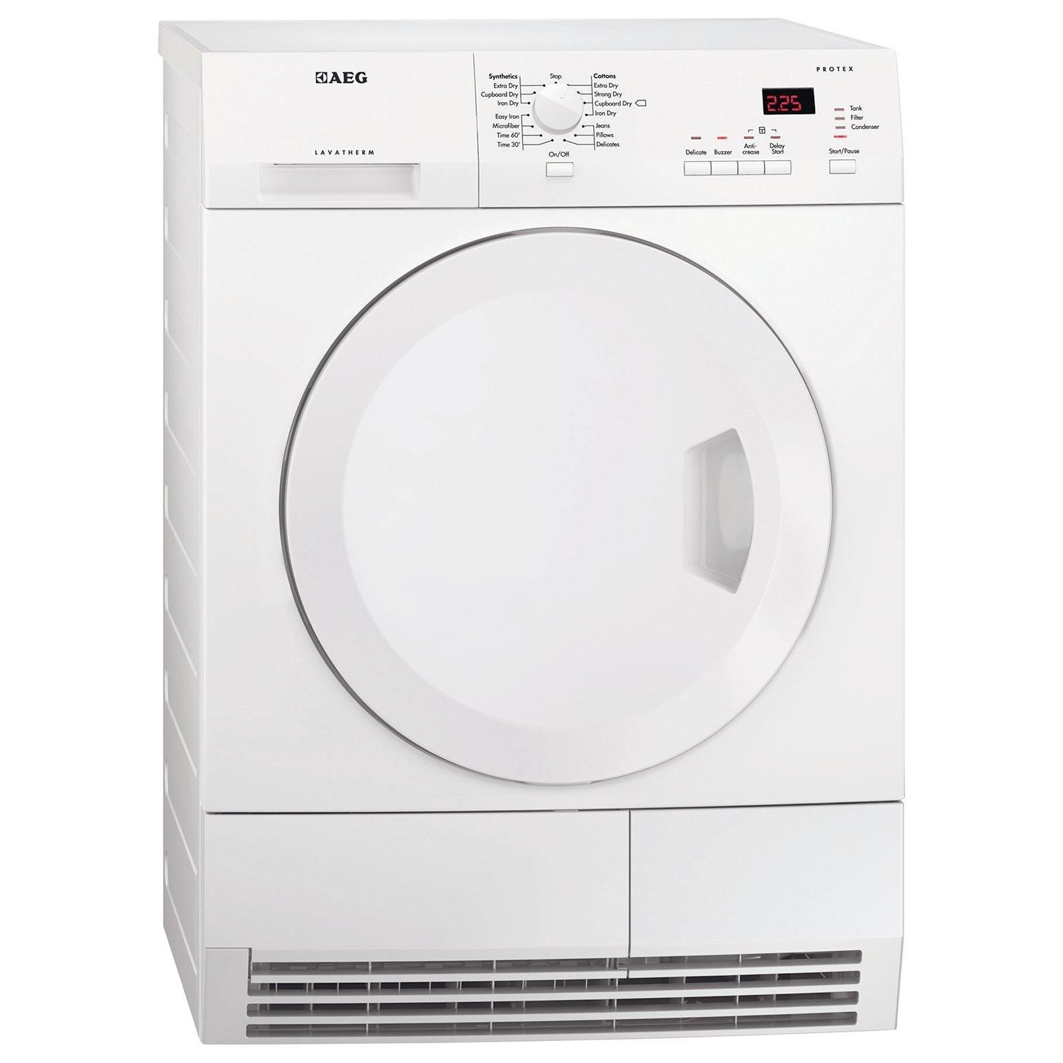 AEG T61275AC ProTex Condenser Tumble Dryer, 7kg Load, B Energy Rating, White