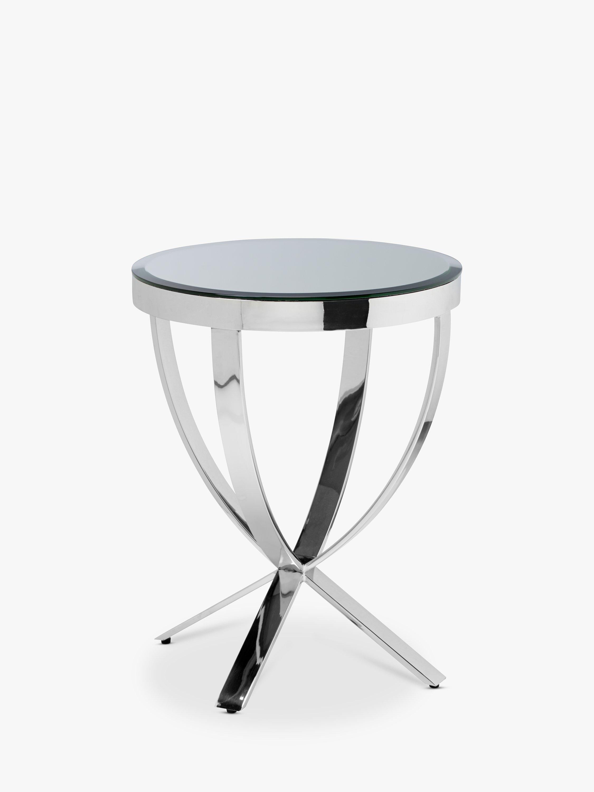 John Lewis Moritz Side Table, Clear/Polished Steel