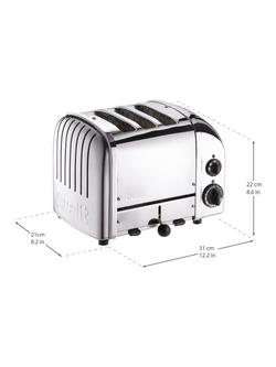 Dualit 3 Slice AWS Classic Toaster, Stainless Steel - view 2, Stainless Steel