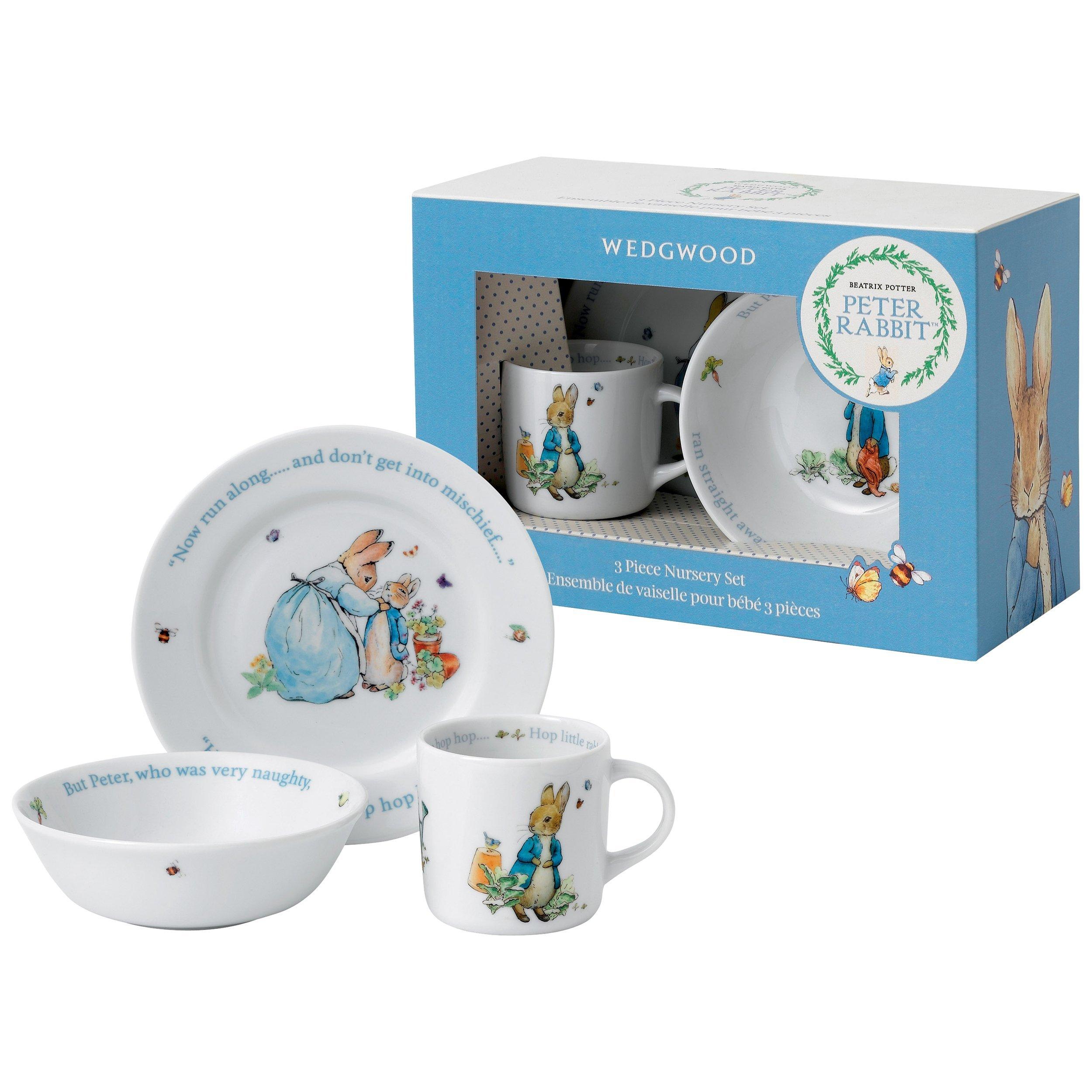 Beatrix Potter Peter Rabbit Wedgwood 3 Piece Nursery Set