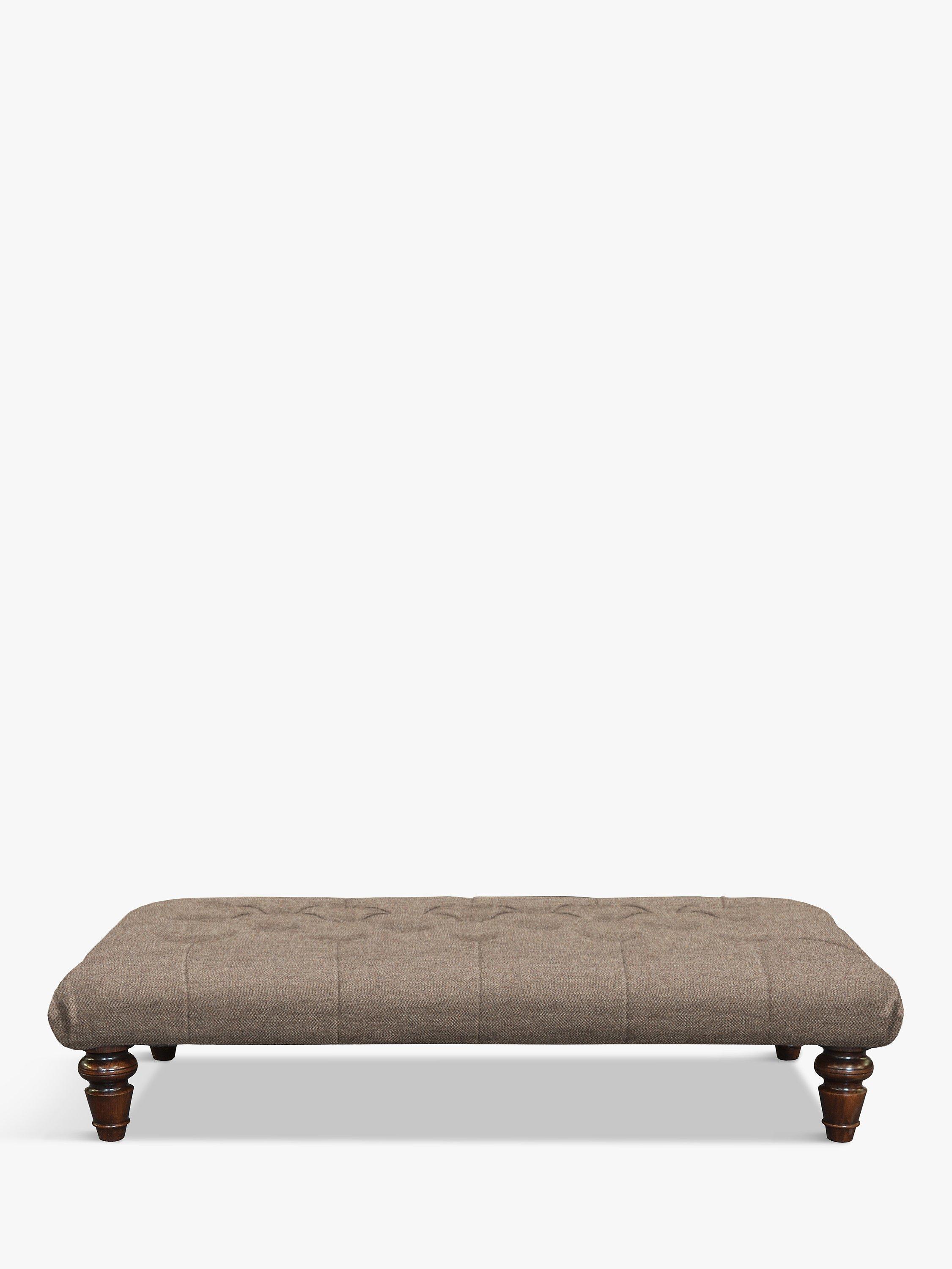 Lewis Range, Tetrad Lewis Large Buttoned Top Footstool, Harris Tweed Heather