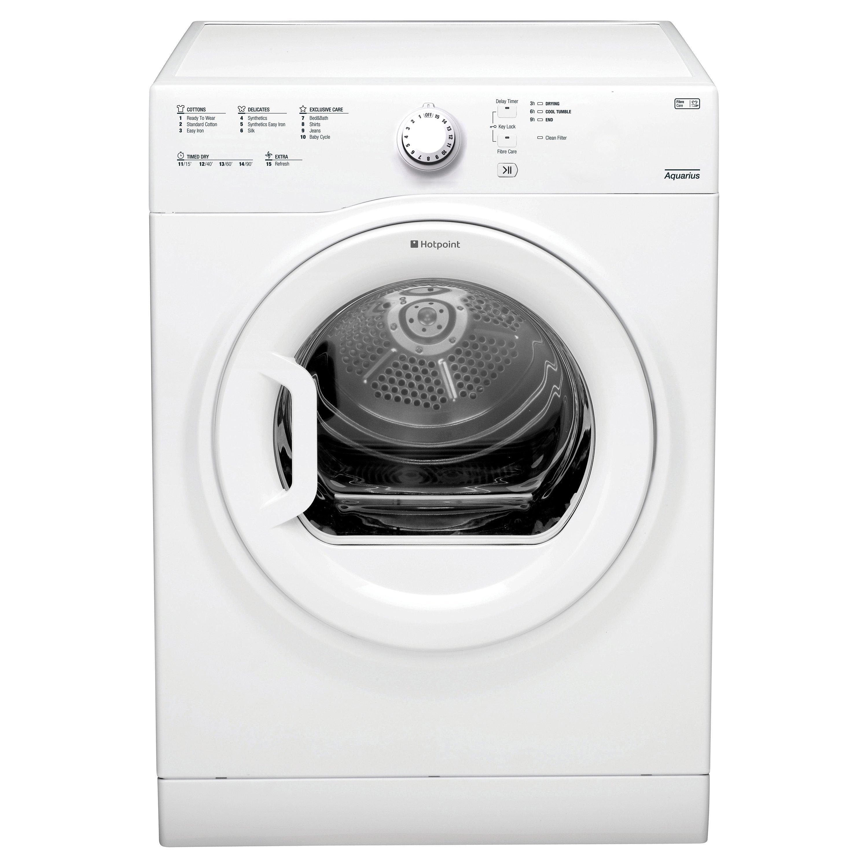 Hotpoint TVFS83CGP Vented Tumble Dryer, 8kg Load, C Energy Rating, White