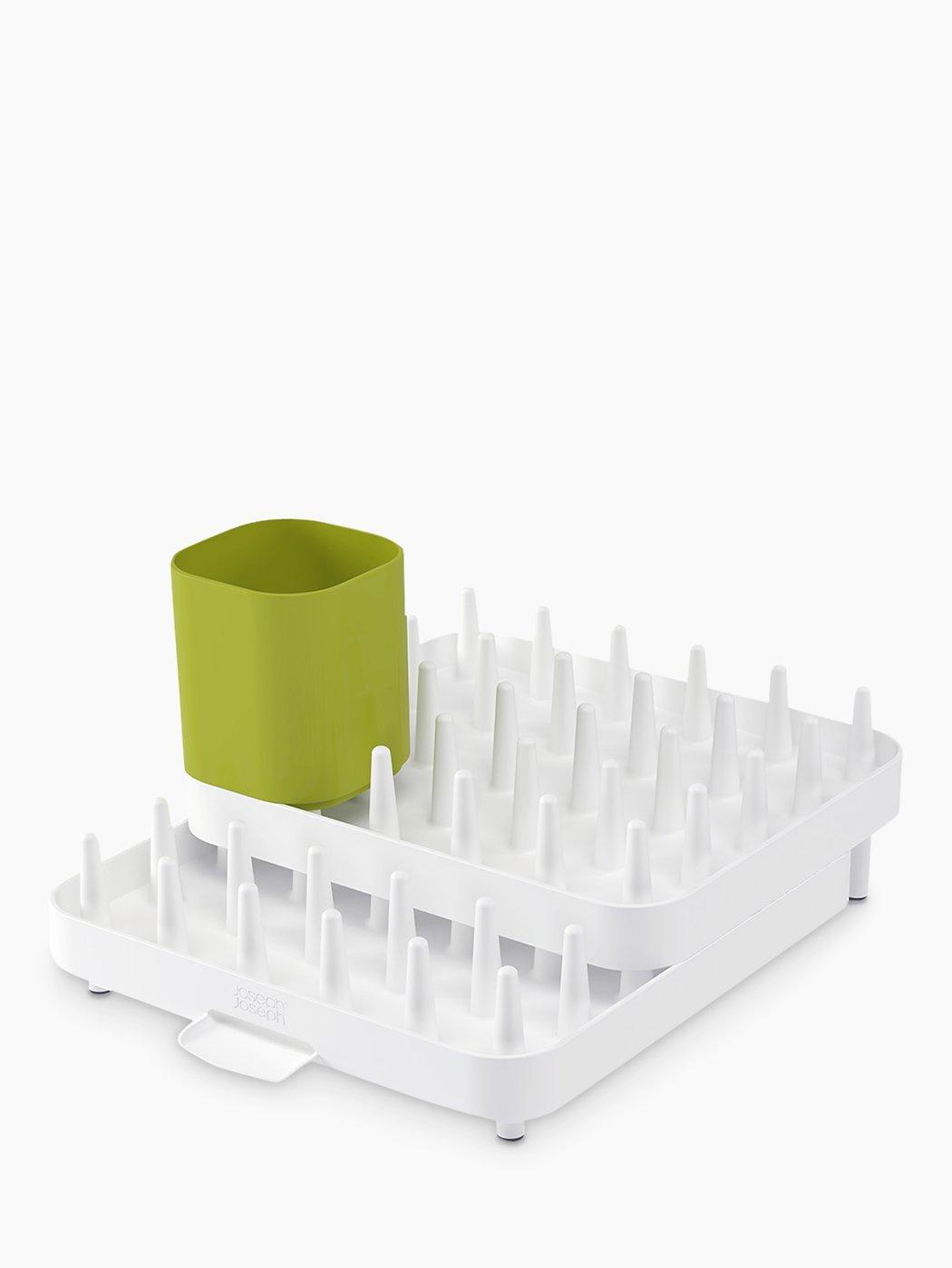 Joseph Joseph Connect Adjustable 3-Piece Dish Rack, White / Green