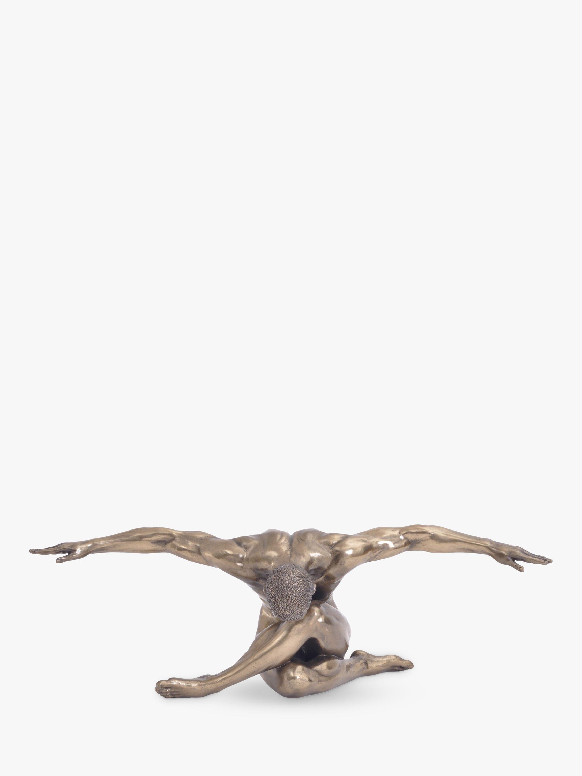 Libra Male Nude Arms Outstretched Sculpture, H17.5cm