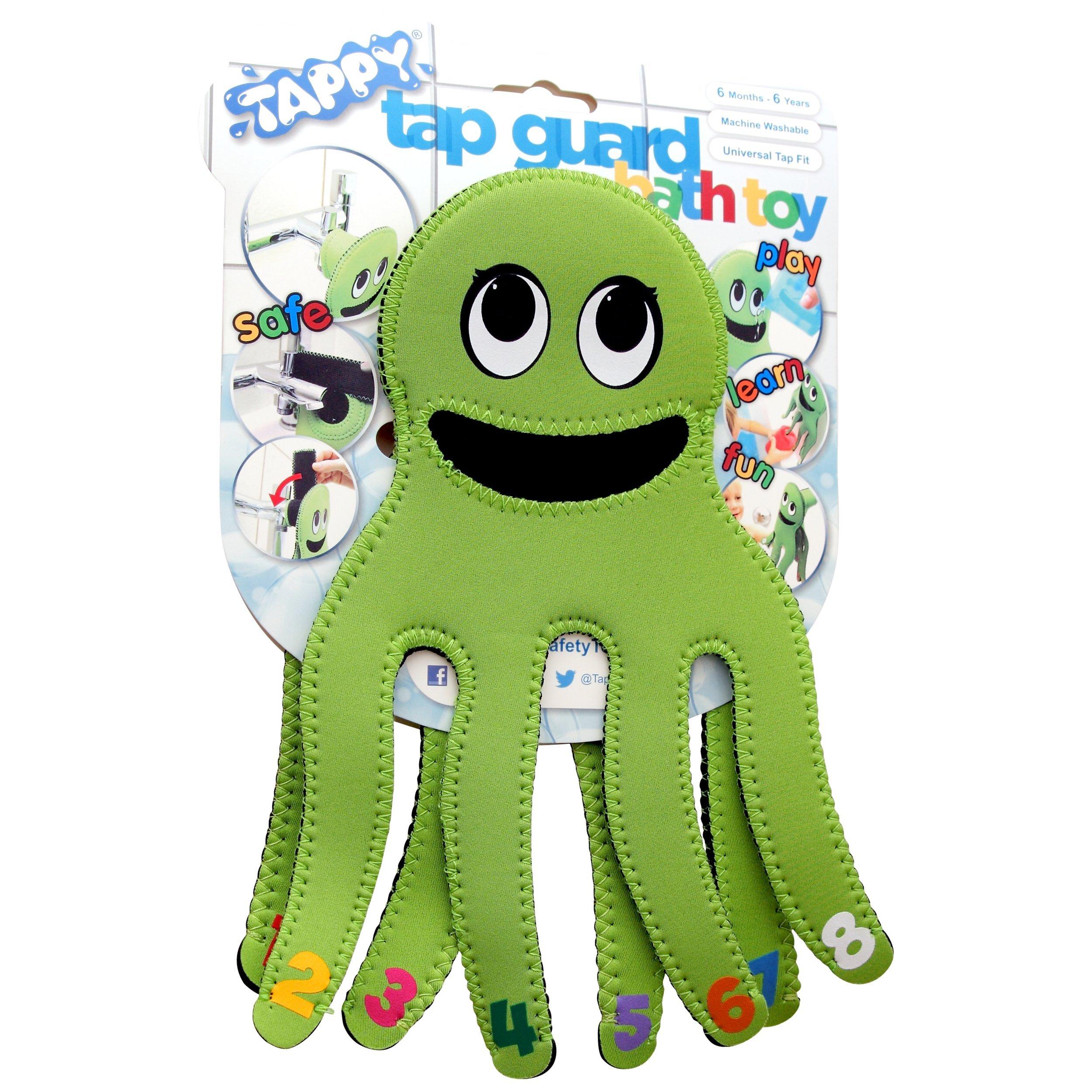 Tappy Octopus Tap Guard and Bath Toy, Green