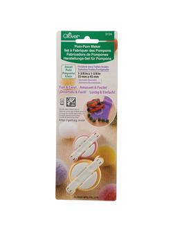 Clover Small Pom-Pom Maker, 3124, Pink/Yellow, Pink/Yellow