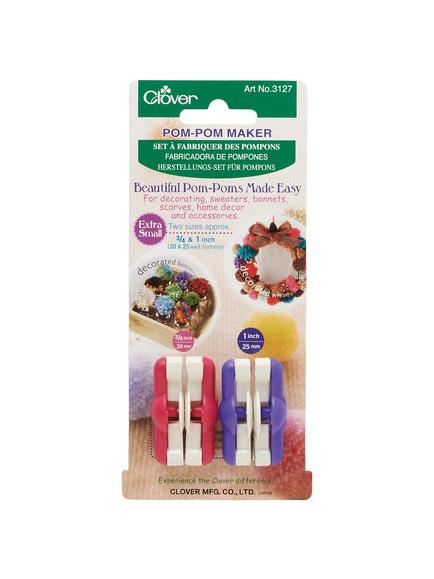 Clover Extra Small Pom-Pom Maker, 3127, Pink/Purple, Pink/Purple