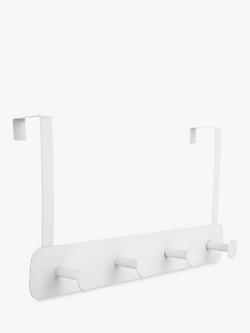 John Lewis Over The Door 4 Hook Hanging Rack, White