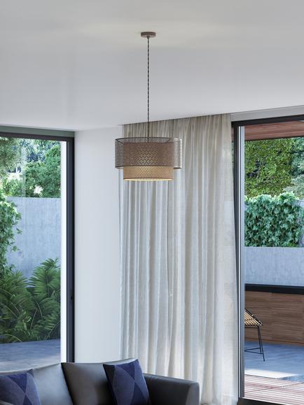 John Lewis Meena Fretwork Steel Ceiling Light - view 2, Silver/Natural