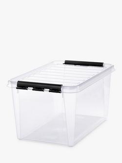 SmartStore Classic Plastic Storage Box with Lid, 46L, Clear