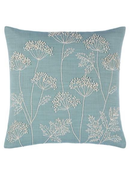 John Lewis Cow Parsley Cushion, Duck Egg