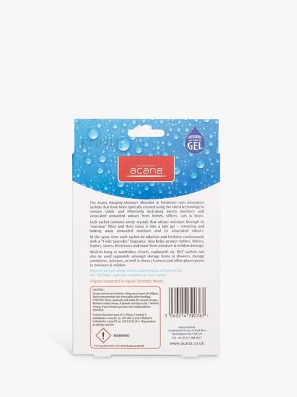Acana Hanging Wardrobe Moisture Absorber Sachets, Pack of 4 x 2 (Bundle) - view 2, 
