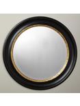 John Lewis Georgian Round Wood Wall Mirror, 68cm, Black/Gold