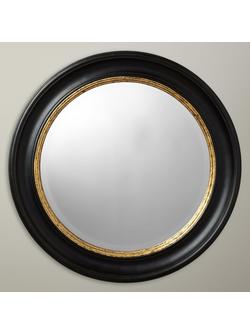 John Lewis Georgian Round Wood Wall Mirror, 68cm, Black/Gold, Black/Gold