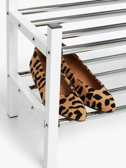 John Lewis 2 Tier Extendable Chrome Shoe Rack - view 2, Silver