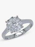 E.W Adams 18ct White Gold Diamond Illusion Set Claw 52 Ring, N