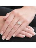 E.W Adams 18ct White Gold Diamond Illusion Set Claw 52 Ring, N