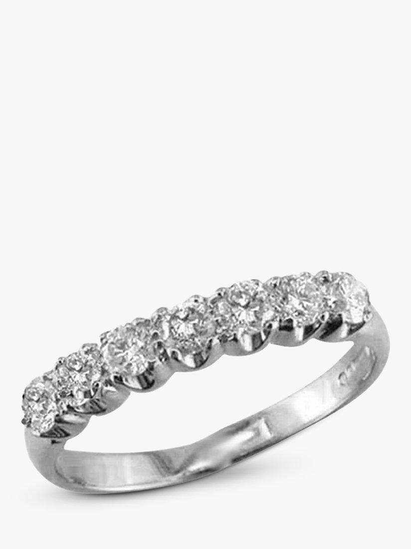 Product image 1 of 3, which shows E.W Adams 18ct White Gold Diamond Half Eternity Ring, White Gold