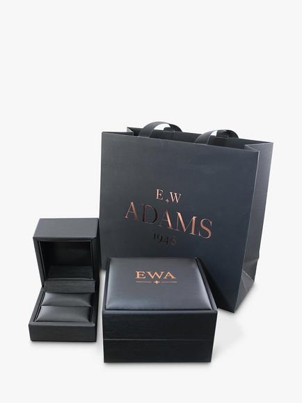 E.W Adams 18ct White Gold Diamond Cluster Pendant, White Gold - view 2, White Gold