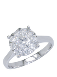 E.W Adams 18ct White Gold Brilliant Diamond Cluster Ring, N