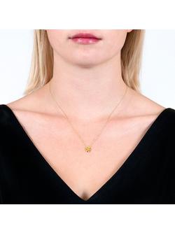 London Road 9ct Yellow Gold Posy Pendant Necklace, Gold - view 2, Gold