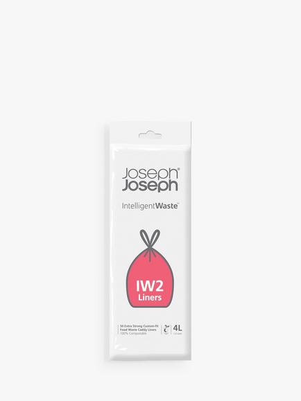 Joseph Joseph IW2 Intelligent Waste Separation & Recycling Totem Custom Food Waste Caddy Liners, Pack of 50, 