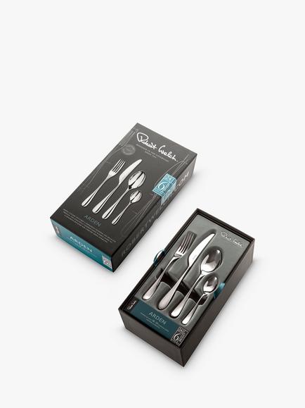 Robert Welch Arden Bright Stainless Steel Cutlery Set, 24 Piece/6 Place Settings - view 2, Silver