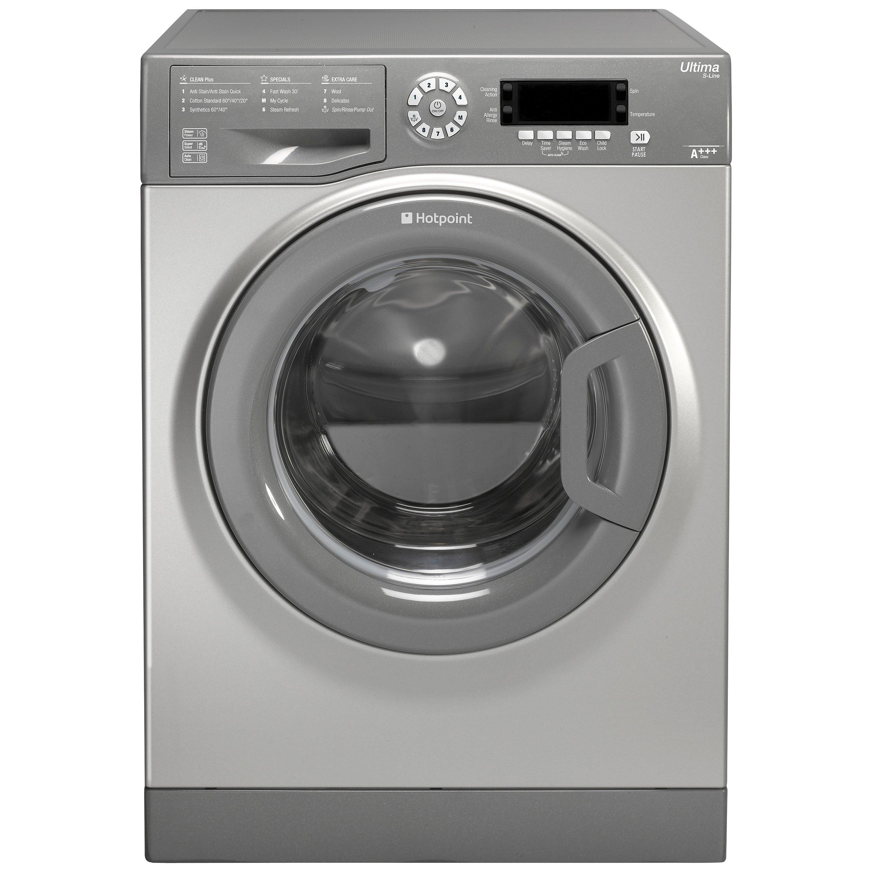 Hotpoint SWMD9637G Freestanding Washing Machine, 9kg Load, A+++ Energy Rating, 1600rpm Spin, Graphite