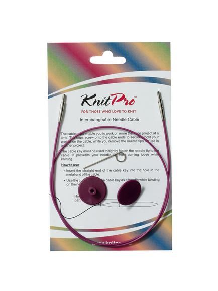 KnitPro Single Cable Interchangeable Needle Cable, 56cm, Purple, Purple