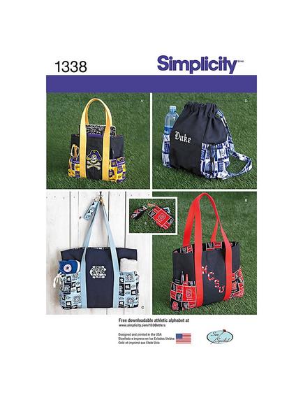 Simplicity Bags & Backpack Sewing Patterns, 1338, 
