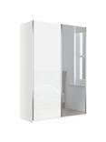 John Lewis Elstra 150cm Wardrobe with White Glass and Mirrored Sliding Doors