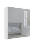 John Lewis Elstra 200cm Wardrobe with Mirrored Sliding Doors, White