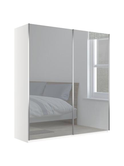 John Lewis Elstra 200cm Wardrobe with Mirrored Sliding Doors, Mirror/White