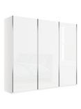 John Lewis Elstra 250cm Wardrobe with White Glass Sliding Doors