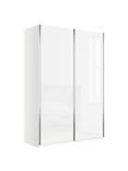 John Lewis Elstra 150cm Wardrobe with White Glass Sliding Doors