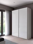 John Lewis Elstra 150cm Wardrobe with White Glass Sliding Doors